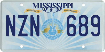 MS license plate NZN689