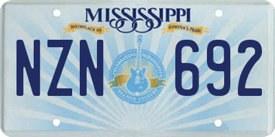 MS license plate NZN692