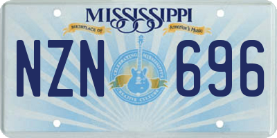 MS license plate NZN696