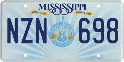 MS license plate NZN698