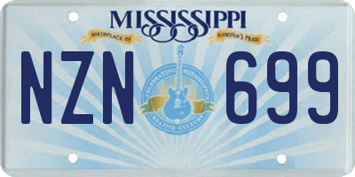 MS license plate NZN699