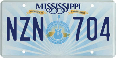 MS license plate NZN704