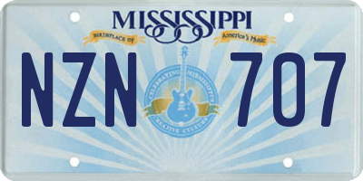 MS license plate NZN707