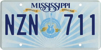 MS license plate NZN711