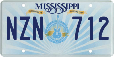 MS license plate NZN712