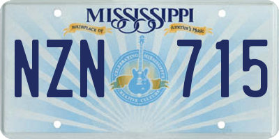MS license plate NZN715