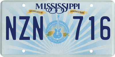MS license plate NZN716