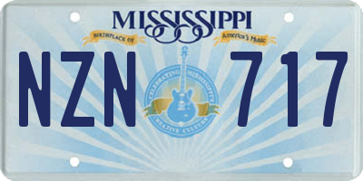 MS license plate NZN717