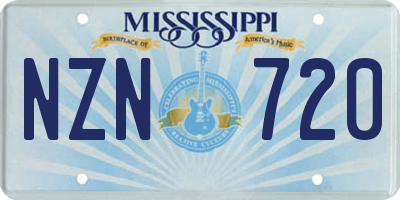 MS license plate NZN720