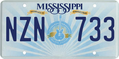 MS license plate NZN733