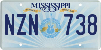 MS license plate NZN738