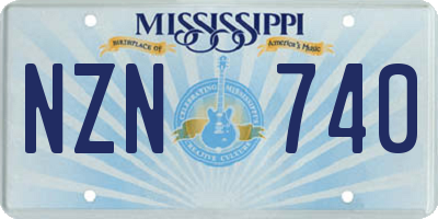 MS license plate NZN740