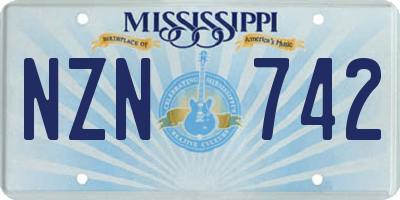 MS license plate NZN742