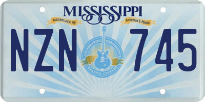 MS license plate NZN745