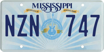 MS license plate NZN747