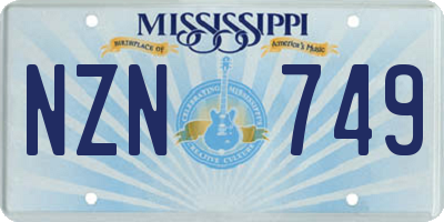 MS license plate NZN749