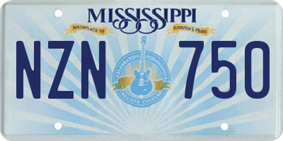 MS license plate NZN750