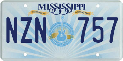 MS license plate NZN757