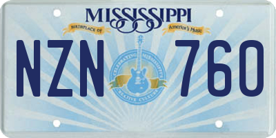 MS license plate NZN760