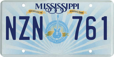 MS license plate NZN761
