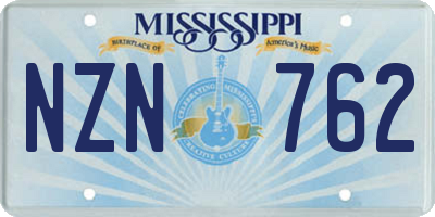 MS license plate NZN762