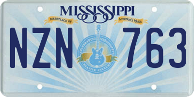 MS license plate NZN763