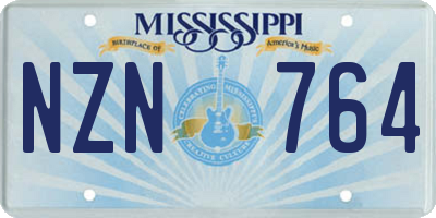 MS license plate NZN764