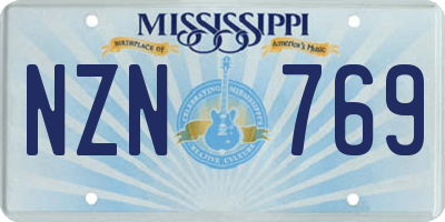 MS license plate NZN769
