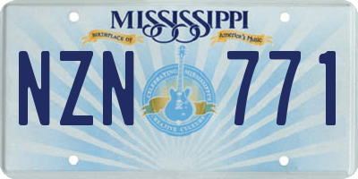 MS license plate NZN771