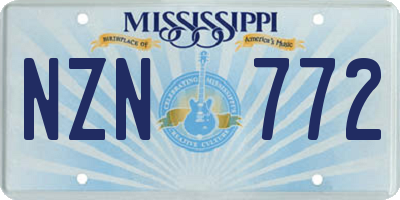 MS license plate NZN772