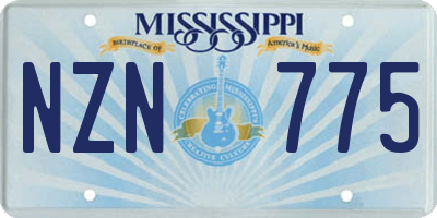 MS license plate NZN775