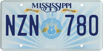 MS license plate NZN780
