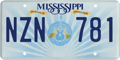 MS license plate NZN781