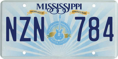 MS license plate NZN784