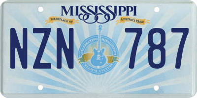 MS license plate NZN787