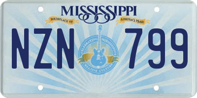 MS license plate NZN799