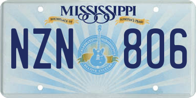 MS license plate NZN806