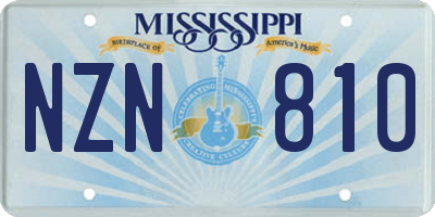 MS license plate NZN810