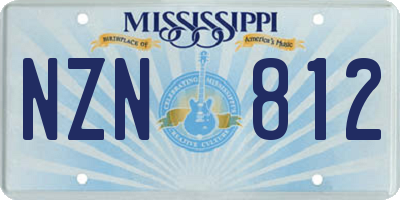 MS license plate NZN812