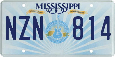 MS license plate NZN814