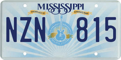MS license plate NZN815