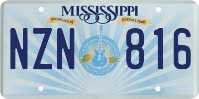 MS license plate NZN816