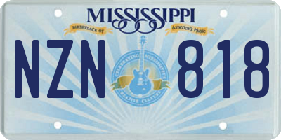 MS license plate NZN818