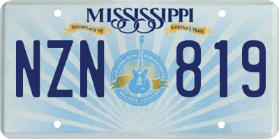 MS license plate NZN819
