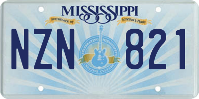 MS license plate NZN821