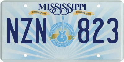 MS license plate NZN823