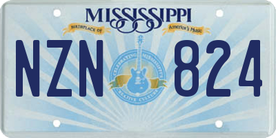 MS license plate NZN824