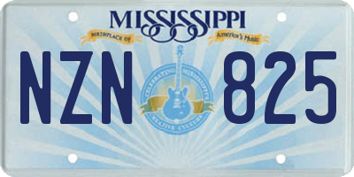 MS license plate NZN825