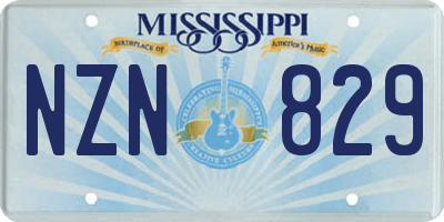 MS license plate NZN829