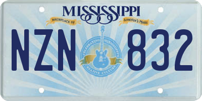 MS license plate NZN832